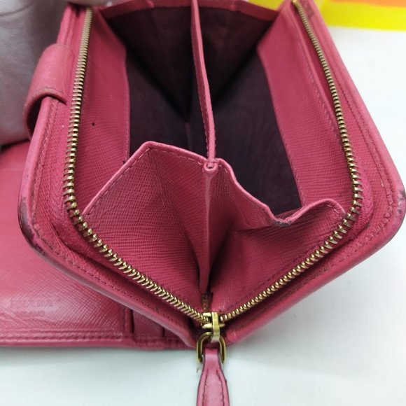 Prada Red Leather Credit Card Bifold Wallet - Picture 12 of 16